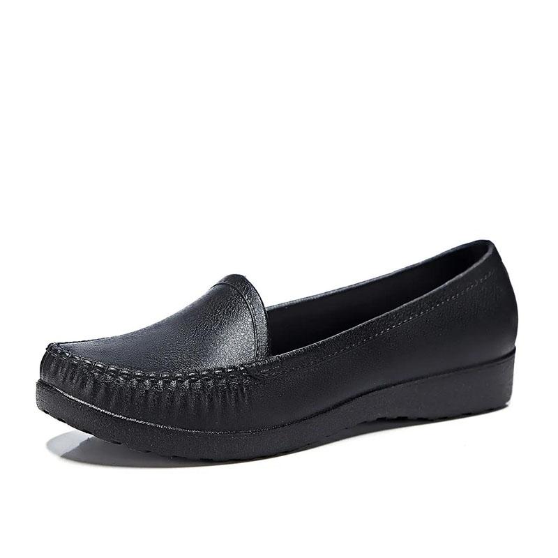 Regenstiefel Damen Vier Jahreszeiten Küchenarbeitsschuhe Wasserdichte Rutschfeste Gummischuhe Lässige Damen Beanie Schuhe Flache Damenschuhe mit Weicher Sohle 40 schwarz von Joom DACH