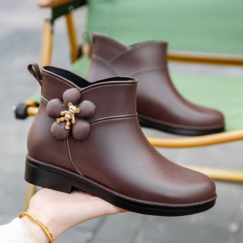 Regenstiefel Mode Neu Kurzschaft Rutschfest Außen Weiche Sohle Wasserschuhe Wasserstiefel Wasserdicht Regenstiefel Küche Damen Gummischuhe Arbeit 41 von Joom DACH