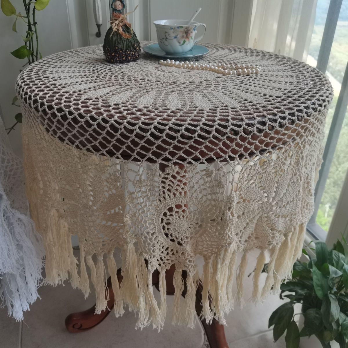 Reine Baumwolle Handarbeit Gehäkelte Tischdecke Beige Spitze Ausgehöhlte Tischplatte Abdeckung Changliu Su Hause Dekoration Staubdicht Tuch 1pcs von Joom DACH