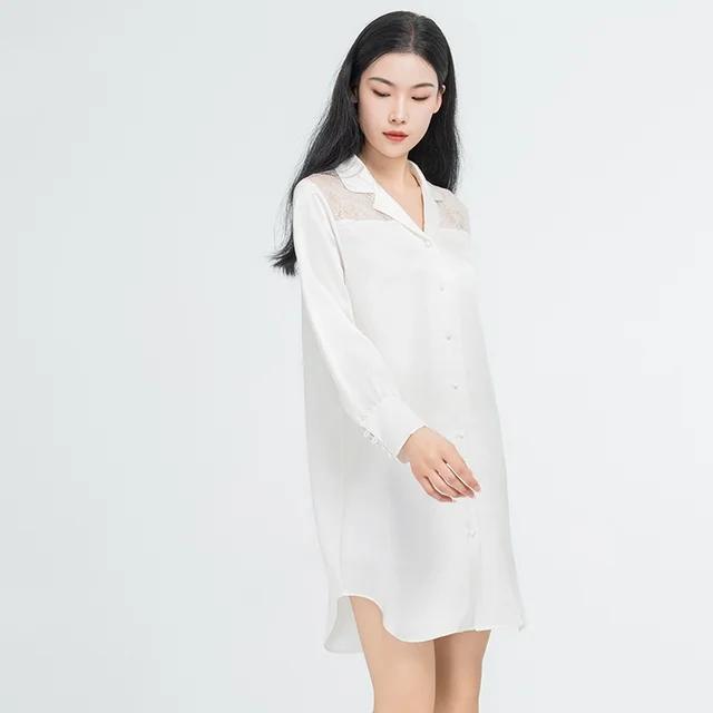 Reine Seidenpyjamas, Pyjamas, Damen-Schlafoberteile, Mama Seide Lockere Pyjamas, Haus Freizeit Maulbeerseidenpyjamas L weiß von Joom DACH