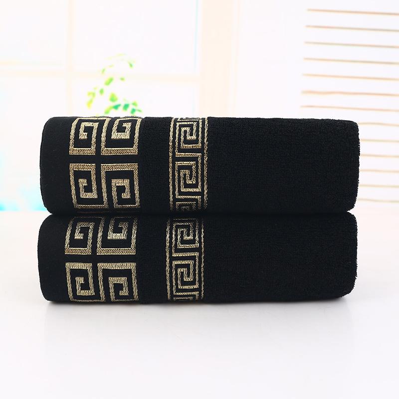 Reines Baumwoll-Gitter-Badetuch mit Einzelverpackung 50x100 cm schwarz von Joom DACH