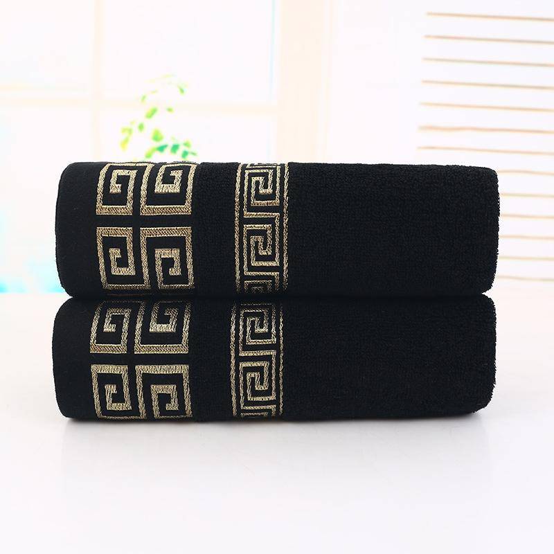 Reines Baumwoll-Gitter-Badetuch mit Einzelverpackung 50x100 cm schwarz von Joom DACH