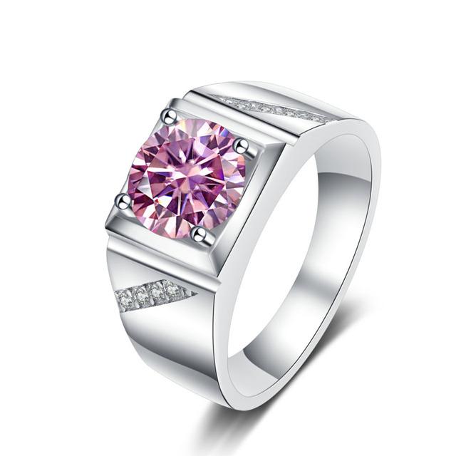 Reines Silber 925 Schmuck für Männer Luxus 1 Karat D Farbe Moissanite Ring S925 Einfache Trauringe Platin Beschichtung 10 von Joom DACH
