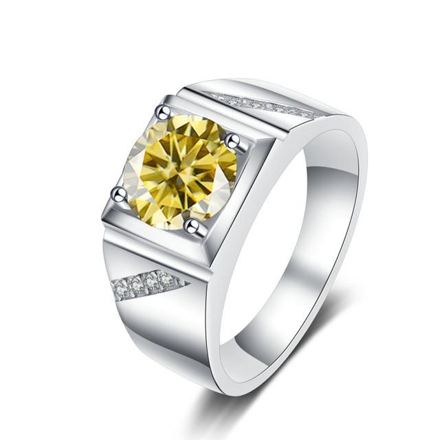 Reines Silber 925 Schmuck für Männer Luxus 1 Karat D Farbe Moissanite Ring S925 Einfache Trauringe Platin Beschichtung 7 von Joom DACH