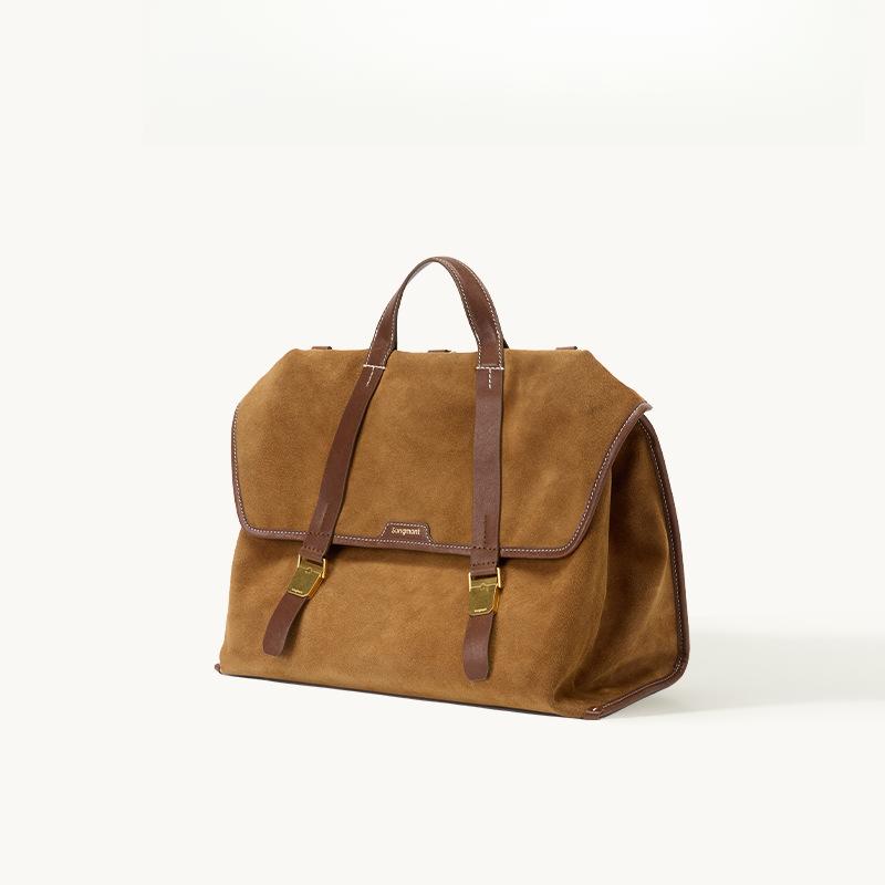 Reise-Aktentasche, Geschlechtsneutral, Retro Hirschleder Samt Umhänge-Rucksack von Joom DACH