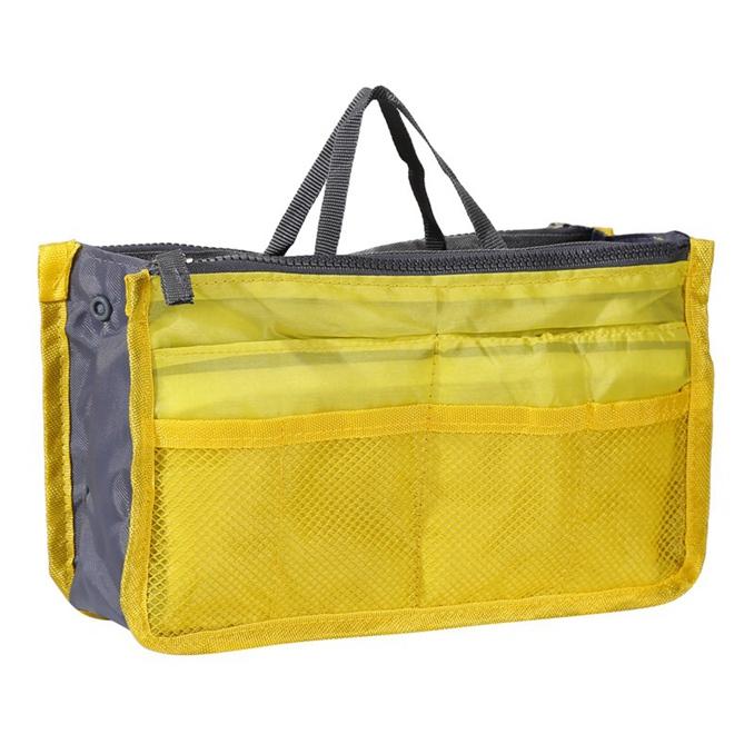 Reise Damen Handtasche Geldbörse Nylon Dual Organizer Einsatz Kosmetiktaschen Oen Size gelb von Joom DACH