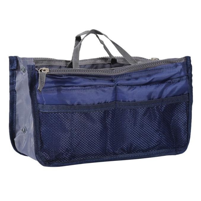 Reise Damen Handtasche Geldbörse Nylon Dual Organizer Einsatz Kosmetiktaschen Oen Size navy blau von Joom DACH