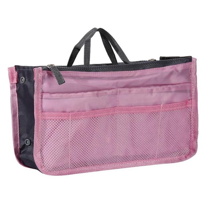 Reise Damen Handtasche Geldbörse Nylon Dual Organizer Einsatz Kosmetiktaschen Oen Size rosa von Joom DACH