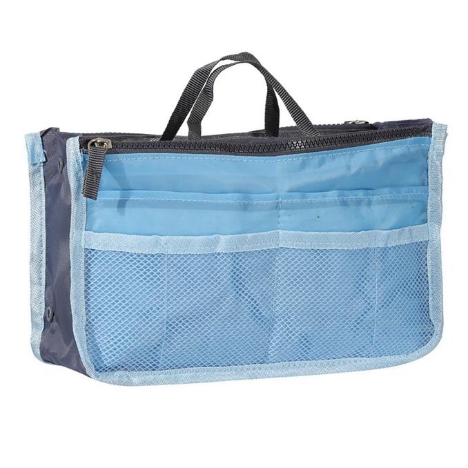 Reise Damen Handtasche Geldbörse Nylon Dual Organizer Einsatz Kosmetiktaschen Oen Size blau von Joom DACH