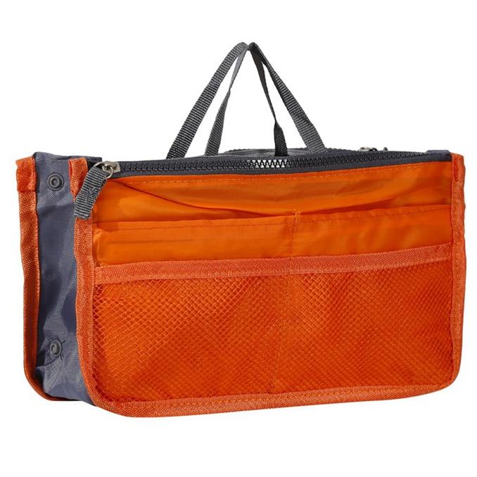 Reise Damen Handtasche Geldbörse Nylon Dual Organizer Einsatz Kosmetiktaschen Oen Size gelb/orange von Joom DACH