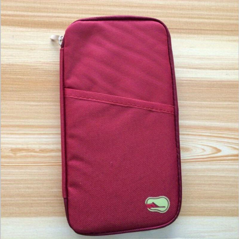 Reisebrieftasche, Reisepass, Kreditkartenetui, Organizer, Bargeldhalter, Dokumententasche, Multifunktions-Geldbörse, Reisetasche, Clutch, Aufbewahrungstasche rot von Joom DACH