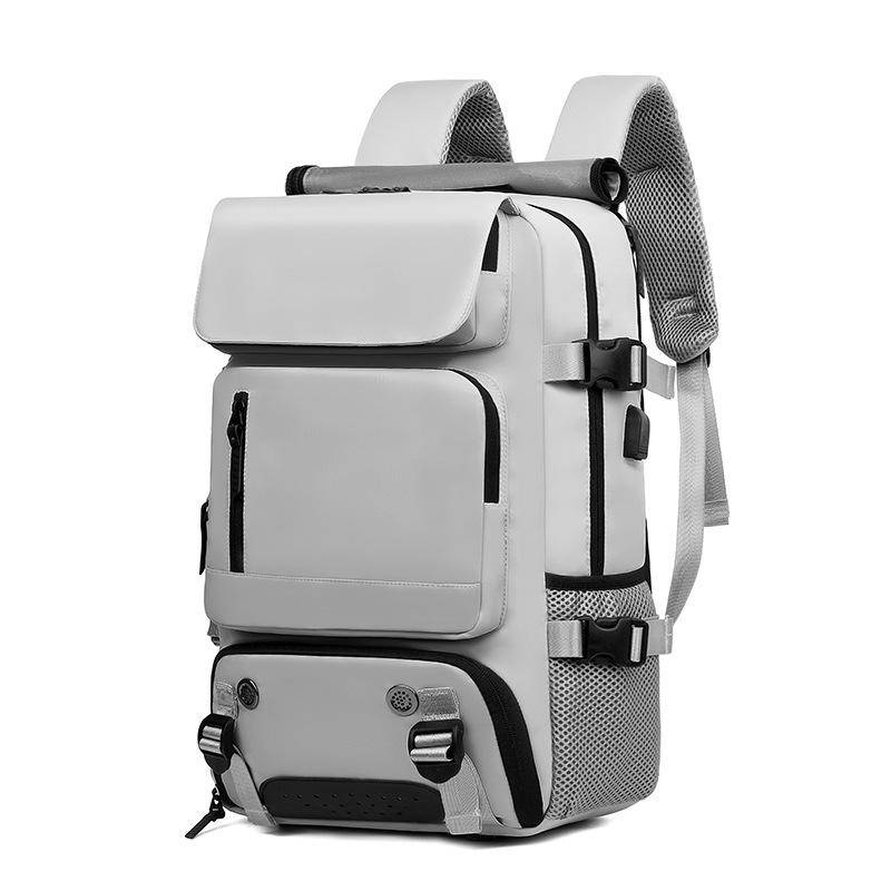 Reiserucksack für Damen, wasserdichter 16-Zoll-Business-Laptop-Rucksack mit Schuhtasche, verstecktem USB-Ladeanschluss, Wander- und Campingrucksack grau von Joom DACH