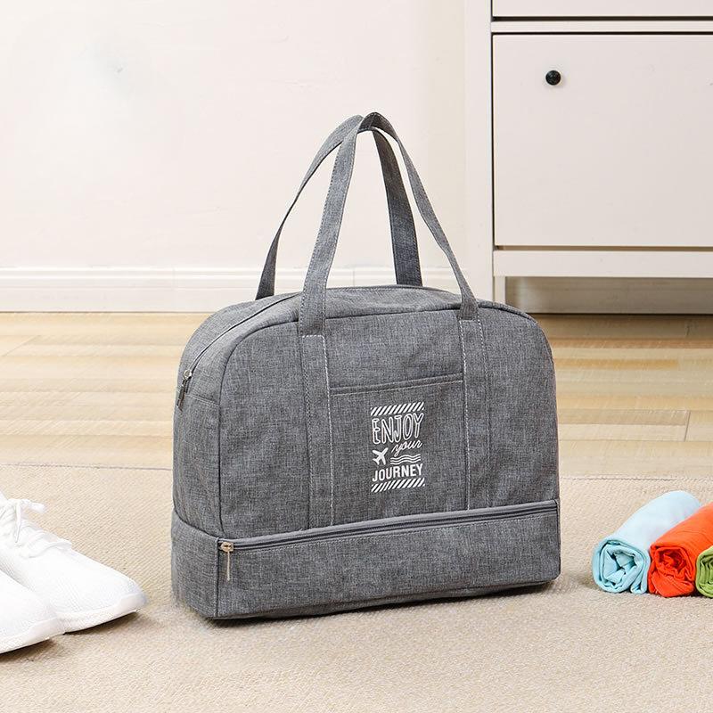 Reisetasche für Damen mit großem Fassungsvermögen, Fitness-Yoga-Handtasche, nass und trocken, breiter Schultergurt, Einkaufstasche für den Außenbereich Middle grau von Joom DACH