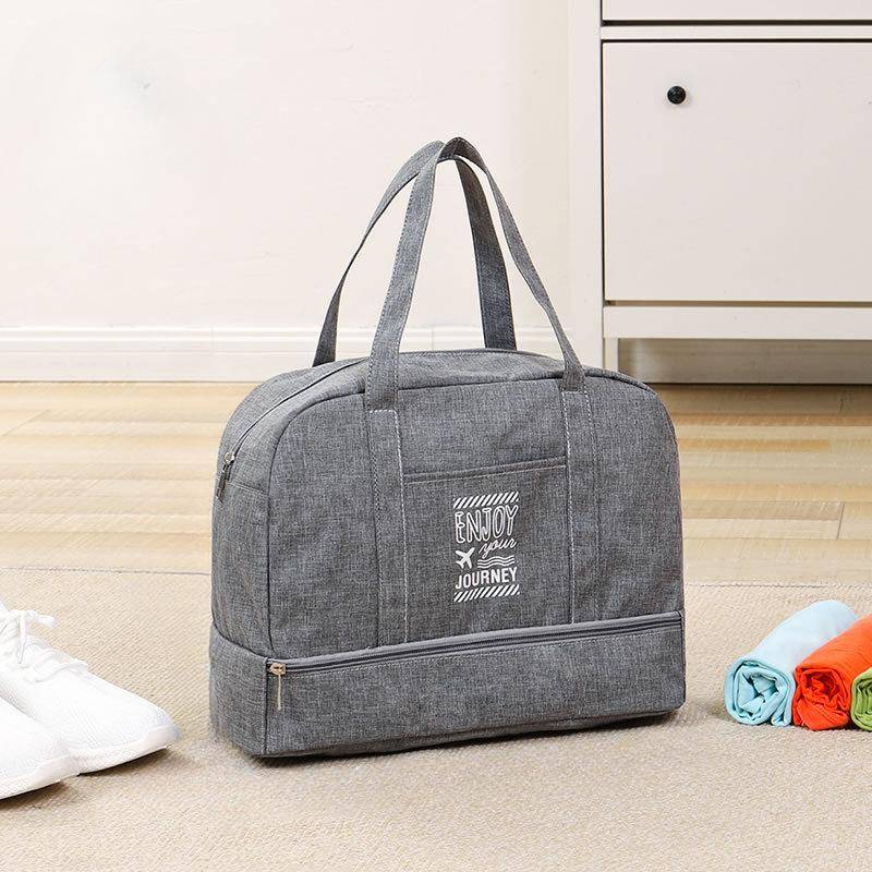 Reisetasche für Damen mit großem Fassungsvermögen, Fitness-Yoga-Handtasche, nass und trocken, breiter Schultergurt, Einkaufstasche für den Außenbereich Middle grau von Joom DACH