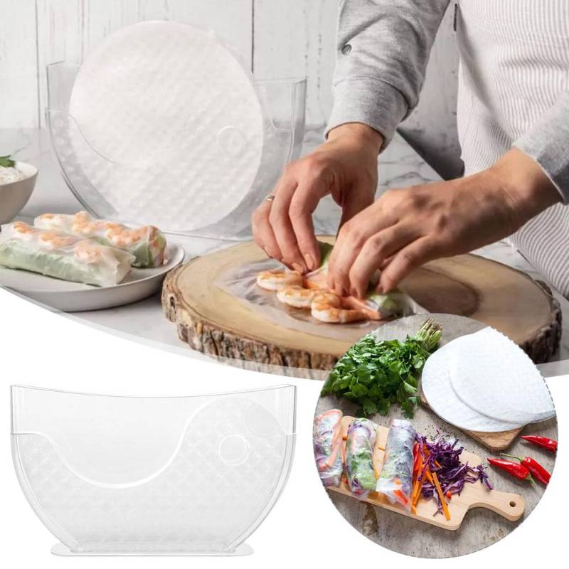 Reispapier Wasserschale Frühlingsrolle Küchenwerkzeug für Reis . Home Tablett Papier Reis Halter Rolle Pape S0Z2 White-1pcs von Joom DACH