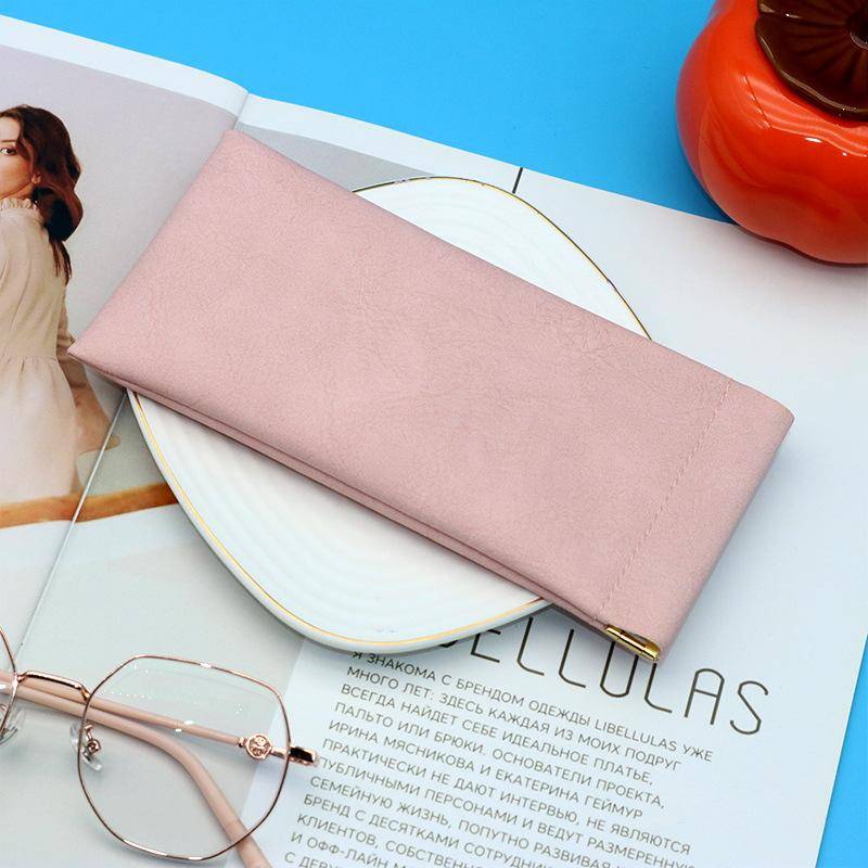 Reißverschluss Sonnenbrillenetui Modisches PU-Leder Brillenetui Beutel Handy-Geldbörse Schützende Brillenbox 9X18cm rosa von Joom DACH