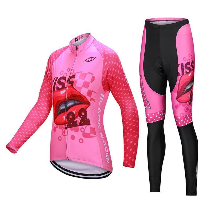 Reiten Fahrrad Trikots Radfahren Kleidung Set Frauen Bunte Langarm Fahrrad Kleidung Anzug S von Joom DACH