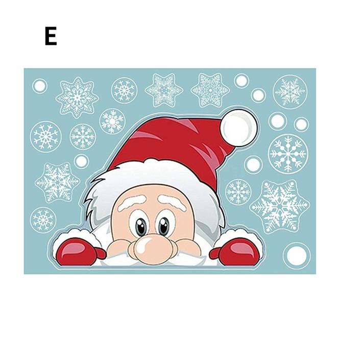 Rentier-Fensteraufkleber, Weihnachtsdekoration, Weihnachtsmann, Schneeflocke, kreative DIY-Aufkleber für Weihnachten, Rentier-Aufkleber E Santa von Joom DACH