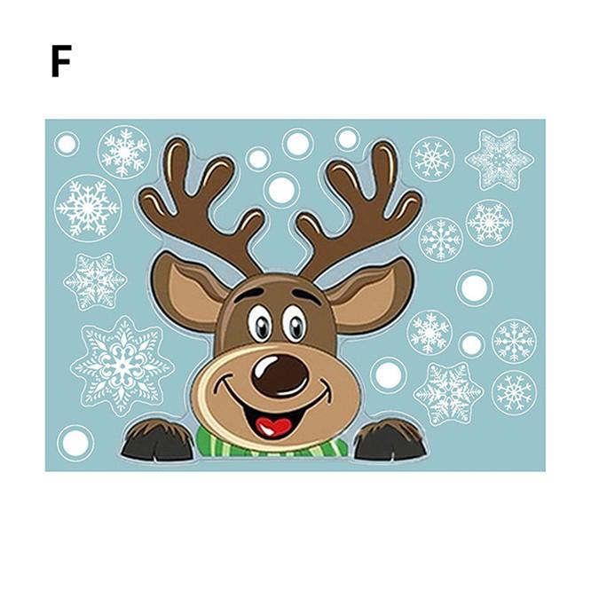 Rentier-Fensteraufkleber, Weihnachtsdekoration, Weihnachtsmann, Schneeflocke, kreative DIY-Aufkleber für Weihnachten, Rentier-Aufkleber F Elk von Joom DACH