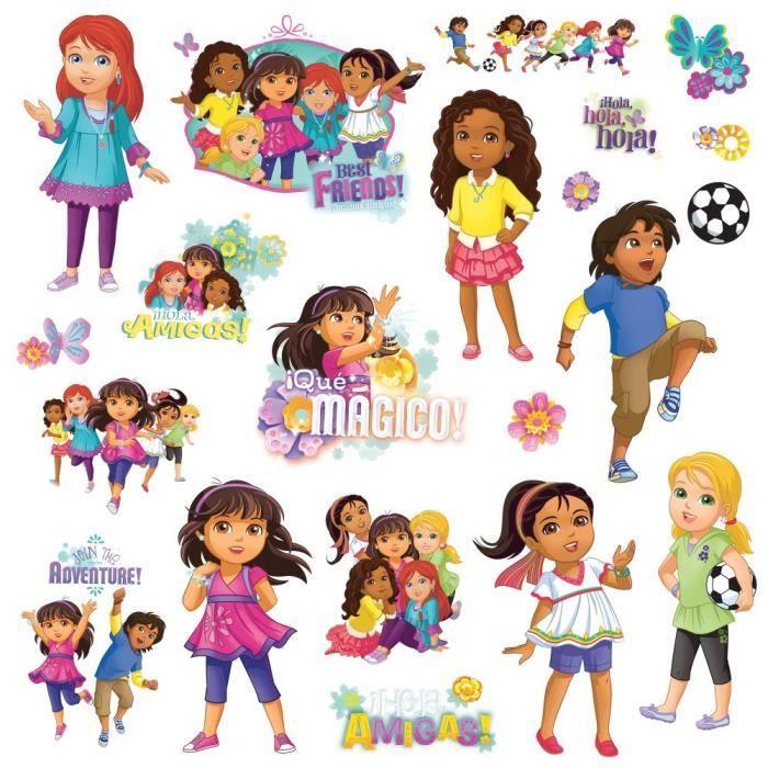 Repositionierbare Aufkleber „DORA THE EXPLORER AND HER FRIENDS“ – ROOMMATES – 20er-Set – Kinderthema von Joom DACH