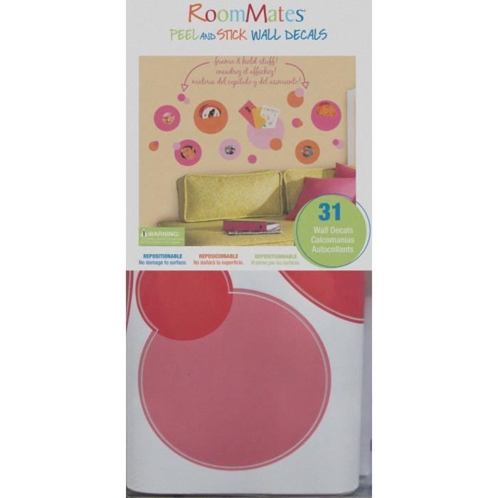Repositionierbare Aufkleber von ROOMMATES – THE DECO FACTORY – ORANGE DOT FRAMES &; ROSA – Vinyl von Joom DACH