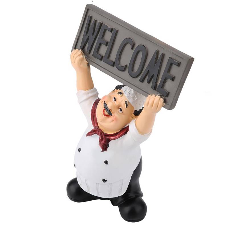 Restaurant Harz Niedliche Kochfigur Miniatur Statue Ornamente Willkommenstafel Tischdeko von Joom DACH