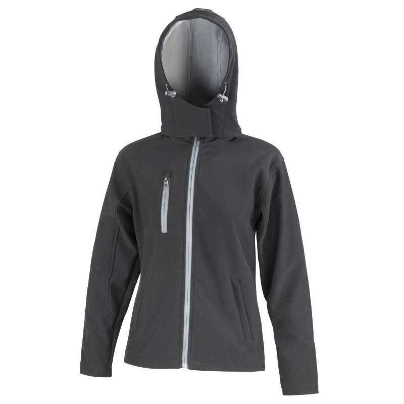 Result Core Damen-Softshelljacke mit Kapuze 12 UK graue/schwarz von Joom DACH