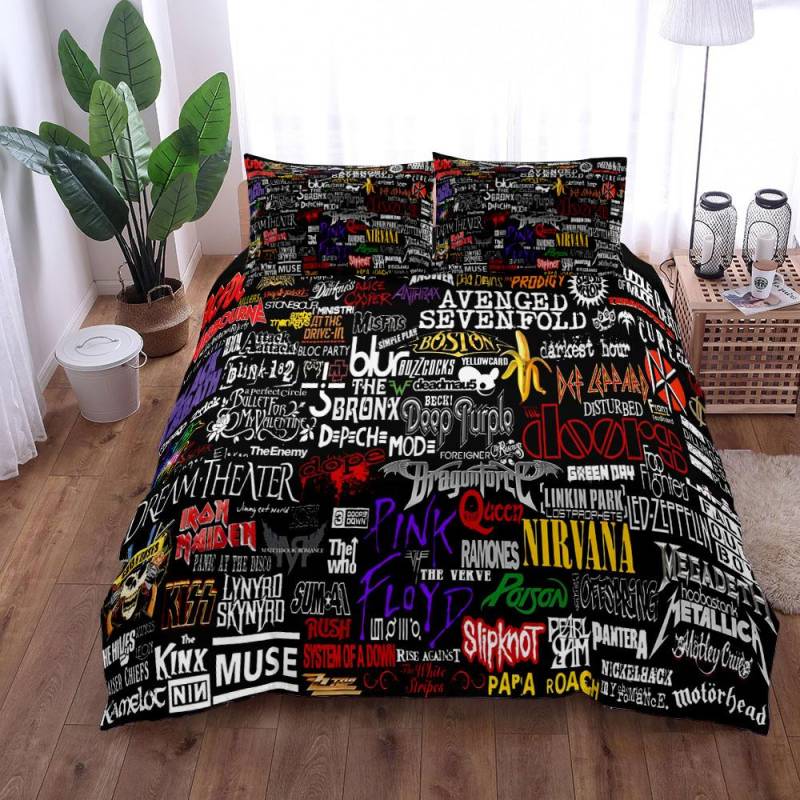 Retro 80er Jahre Punk Memory Bettbezug Set King Queen Double Full Twin Einzelgröße Bettwäsche Set 210x210cm von Joom DACH
