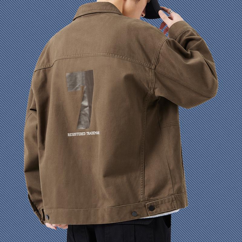 Retro Arbeitsjacke Herren Locker Große Größe Herbst Neu Japanische Allround-Freizeit Revers Jeansjacke S von Joom DACH