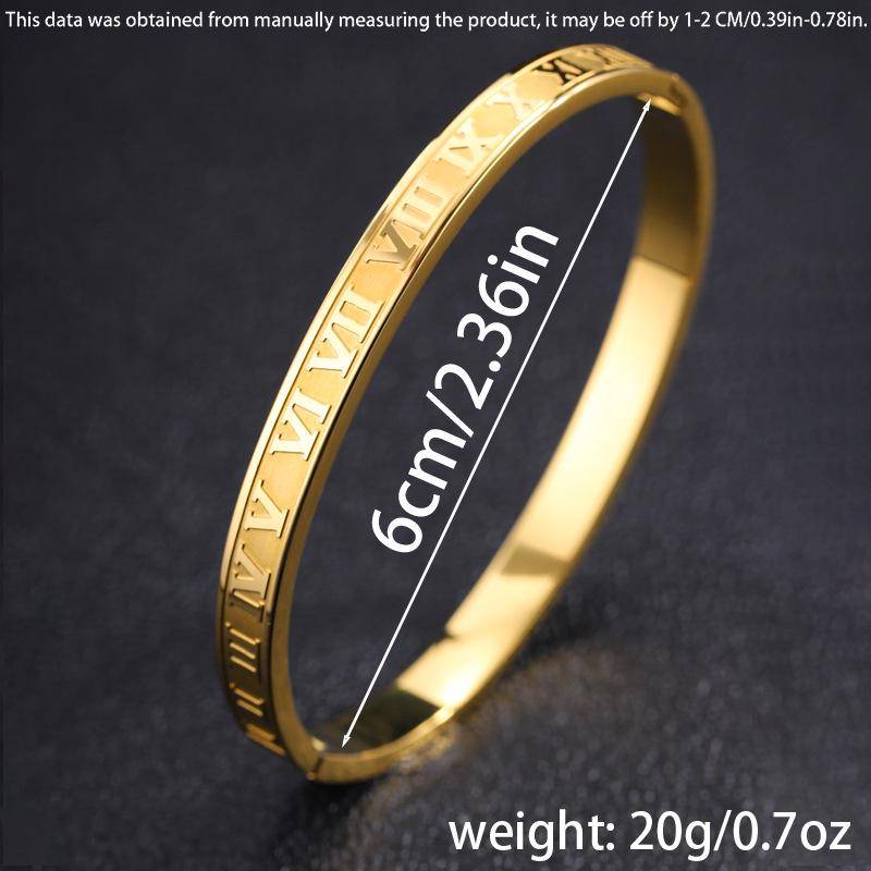 Retro-Armband aus Titanstahl mit griechischen Ziffern für Mädchen – hochwertiger, lichtechter Edelstahl von Joom DACH