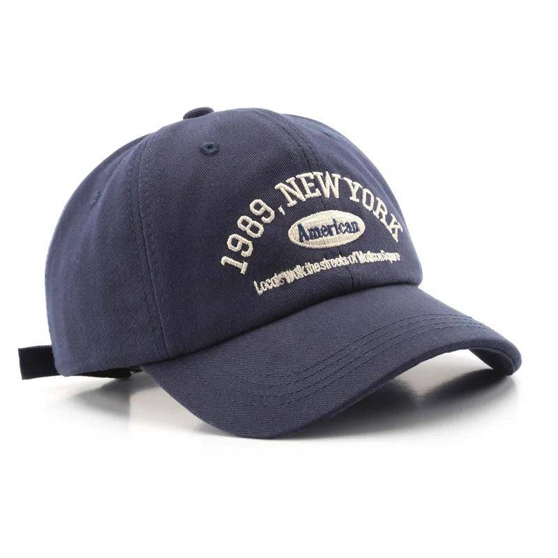 Retro-Brief-Stickerei-Baseballmützen Unisex Männer Frauen gewaschene Baumwolle Snapback Caps Outdoor Sports Papa Hut Hip Hop Cap Gorras navy blau von Joom DACH