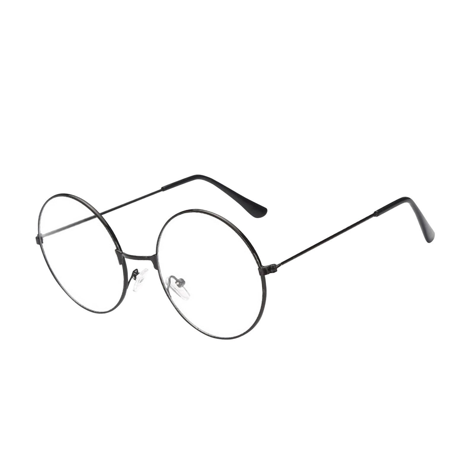 Retro-Brille aus Metall ohne Dioptrien, modisch, runder Rahmen, transparente Gläser One Size schwarz Retro-Brille aus Metall ohne Dioptrien, modisch, runder Rahmen, transparente Gläser One Size schwarz von Joom DACH