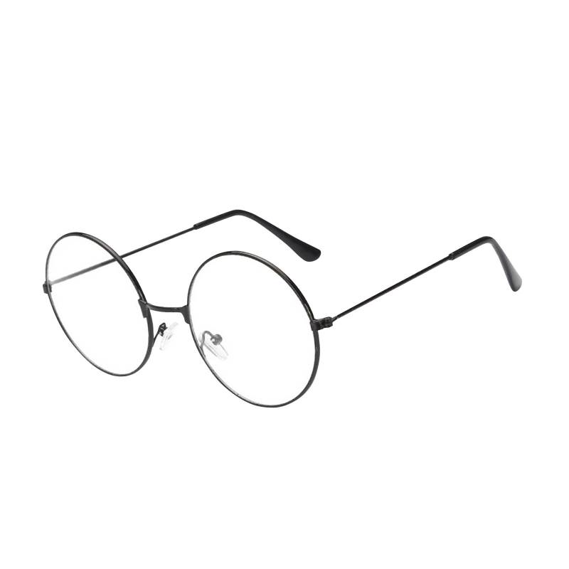 Retro-Brille aus Metall ohne Dioptrien, modisch, runder Rahmen, transparente Gläser One Size schwarz Retro-Brille aus Metall ohne Dioptrien, modisch, runder Rahmen, transparente Gläser One Size schwarz von Joom DACH