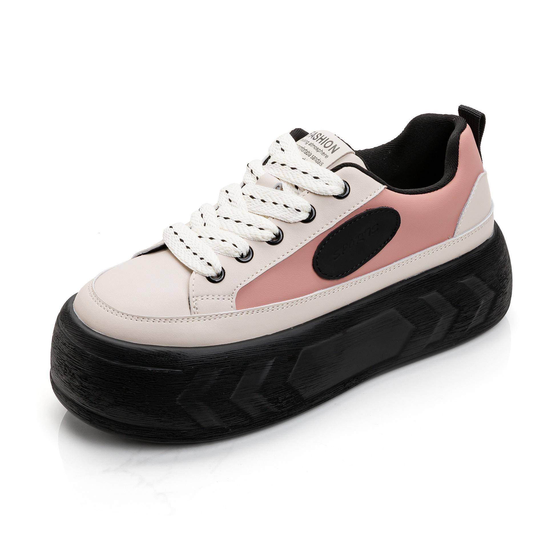 Retro Brot Schuhe Damen Frühling Neue Dickbesohlte Erhöhte Hässliche Süße Casual Sportschuhe 40 rosa von Joom DACH