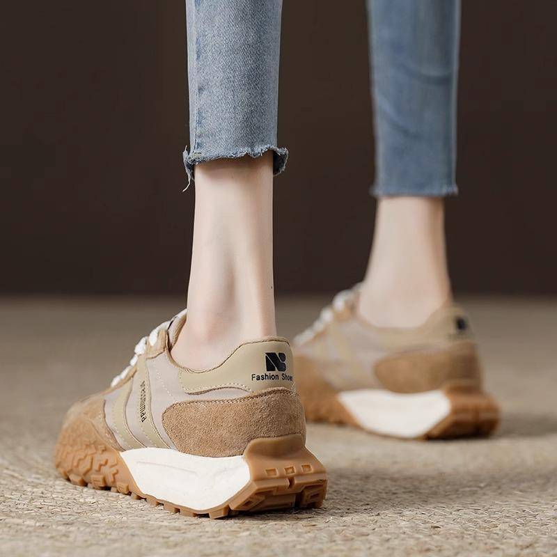 Retro Cortez Damen Frühjahr Neue Ins Modische Dicke Sohle Show Füße Kleine Freizeit Sport Jogging Deutsche Trainingsschuhe 40 dunkelbraune von Joom DACH