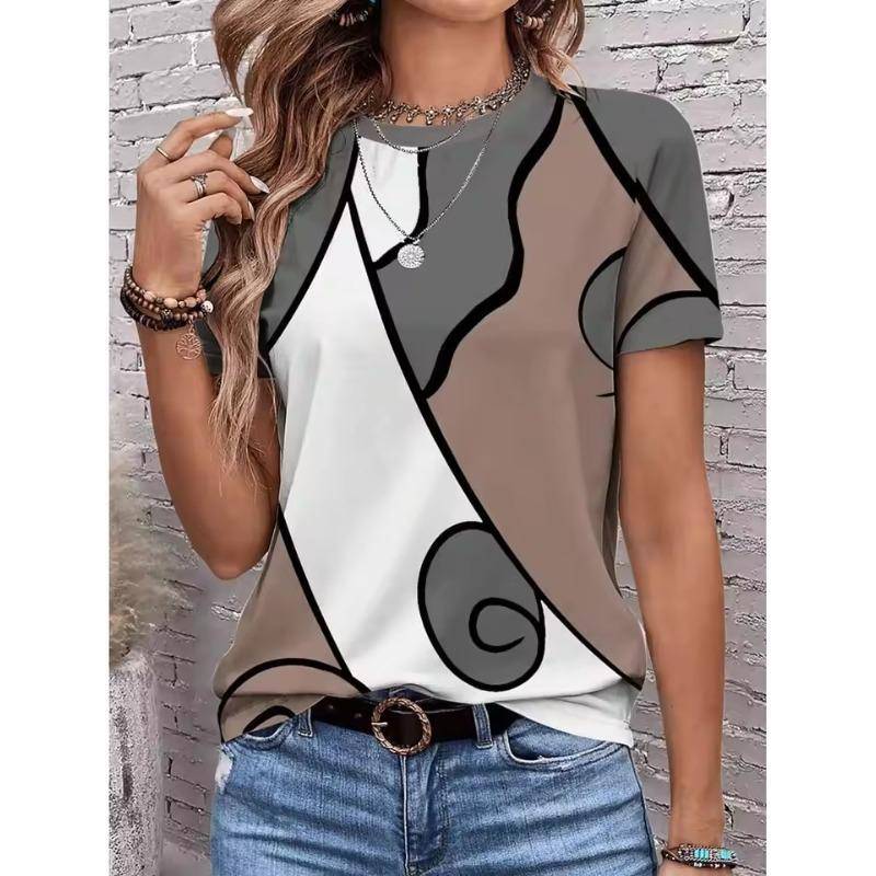 Retro Damen 3D T-Shirt Harajuku Kleidung Oberteile Kunst Gesicht Grafik T-Shirts V-Ausschnitt Übergroßer Pullover Kurzarm Bluse Lockeres Sweatshirt 2XL von Joom DACH