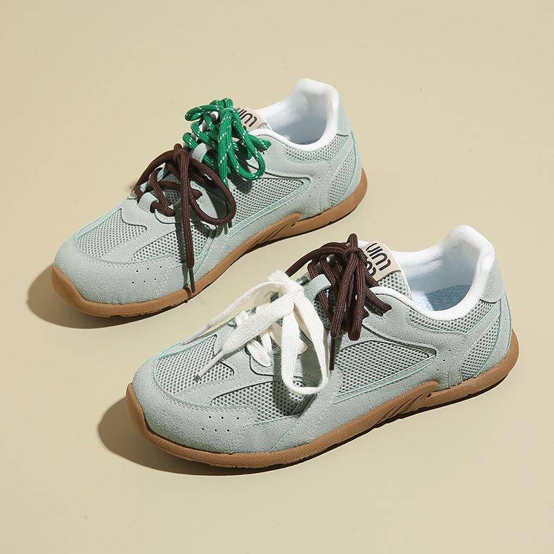 Retro Deutsche Trainingsschuhe Damen Sommer Neu Damen Schuhe Sport Freizeitschuhe Mesh Atmungsaktiver Sneaker 40 grün von Joom DACH