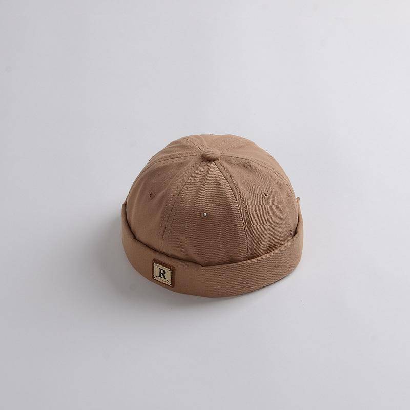 Retro Einfarbig Baby Docker Cap Frühling Sommer Weiche Baumwolle Brimless Beanie Hut Für Mädchen Junge Kinder Kinder Vermieter Caps motorhaube 47-51cm khaki von Joom DACH