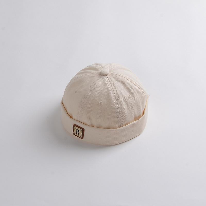 Retro Einfarbig Baby Docker Cap Frühling Sommer Weiche Baumwolle Brimless Beanie Hut Für Mädchen Junge Kinder Kinder Vermieter Caps motorhaube beige von Joom DACH