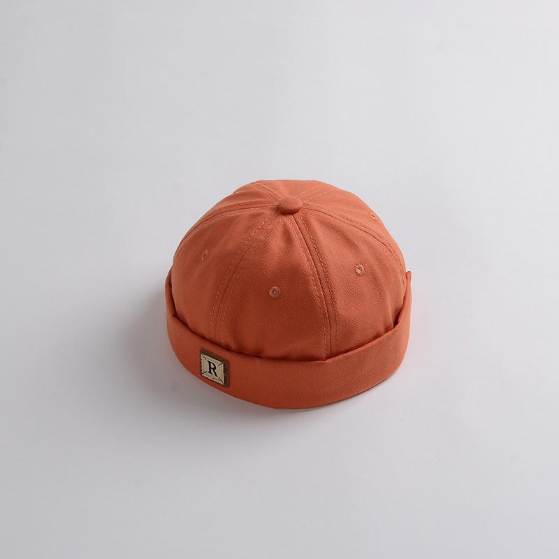 Retro Einfarbig Baby Docker Cap Frühling Sommer Weiche Baumwolle Brimless Beanie Hut Für Mädchen Junge Kinder Kinder Vermieter Caps motorhaube orange von Joom DACH