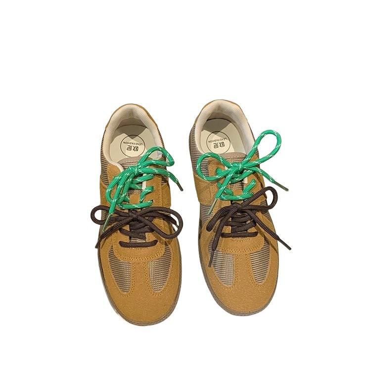 Retro Farbabstimmung Doppel-Schnürung Cortez Damen Sommer Neu Mesh Atmungsaktiv All-Matching Casual Sport Deutsche Trainingsschuhe 40 gelb von Joom DACH