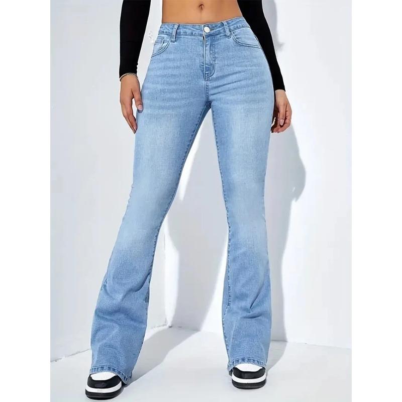 Retro Flare Jeans für Damen im Sommer, neue gerade, lockere Design-Nischen-Freizeithose S von Joom DACH