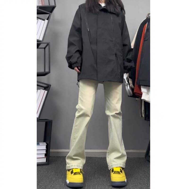 Retro Flare Jeans für Damen im Sommer, neue gerade, lockere Design-Nischen-Freizeithose S von Joom DACH