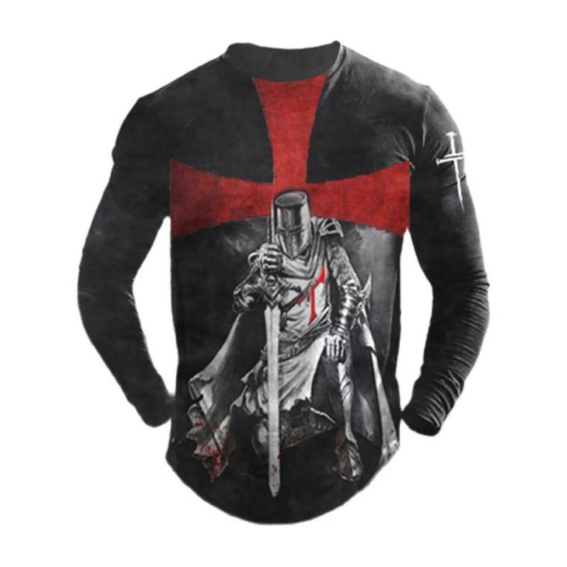 Retro Herren 3D Tempelritter Langarm T-Shirt Street Hip Hop Lose Rundhals T-Shirts Bluse Plus Size Pullover Tops Tees XL Retro Herren 3D Tempelritter Langarm T-Shirt Street Hip Hop Lose Rundhals T-Shirts Bluse Plus Size Pullover Tops Tees XL von Joom DACH
