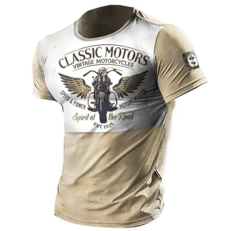 Retro Herren T-Shirt 3D Vintage Motorrad Übergroßes T-Shirt für Männer Kleidung Biker Racing T-Shirts Motor Tees Tops Sommerbekleidung M von Joom DACH