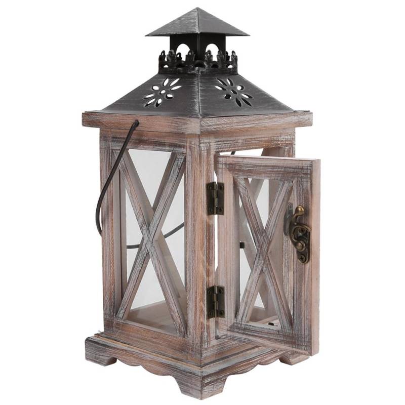 Retro Holzleuchter Kerzenhalter Handwerk Geschenk Haus Schreibtisch Ornament Dekoration28 x 12,5 x 12,5cm von Joom DACH