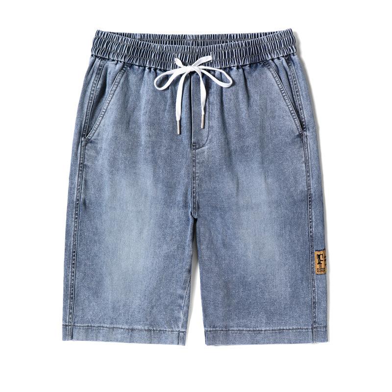 Retro Jeansshorts Herren Sommer Dünn Locker Trendig Lässig Gerade Mittellange Hose Herren Sommer 6XL blau von Joom DACH