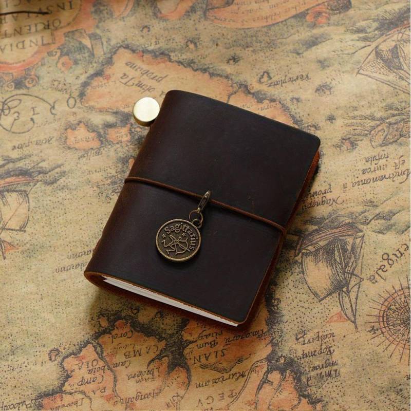 Retro Mini Traveler es Notebook Planer Echtleder Mini Notizbücher Journal Handgemachtes Tagebuch Skizzenbuch Planer Briefpapier braun von Joom DACH