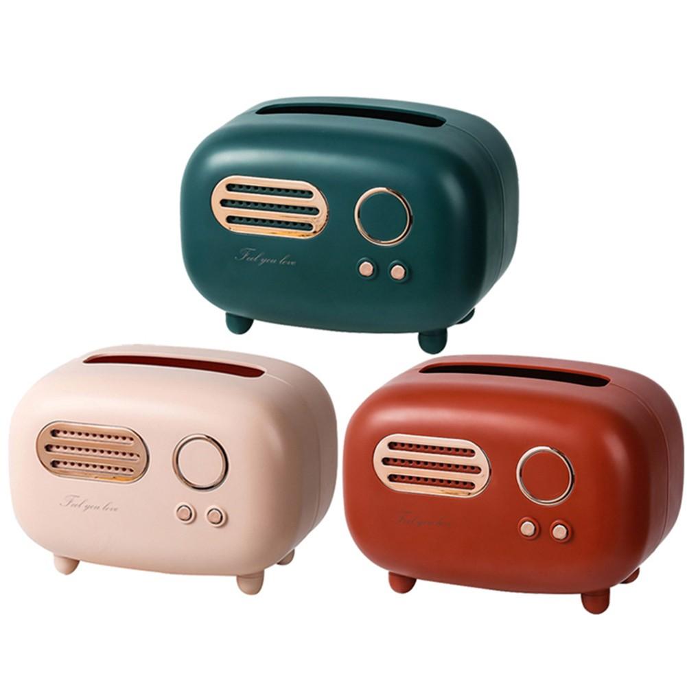 Retro Radio Modell Tissue Box Desktop Papier Halter Vintage Spender Speicher Serviette Fall Organizer Feuchttücher Dekoration Box rosa von Joom DACH