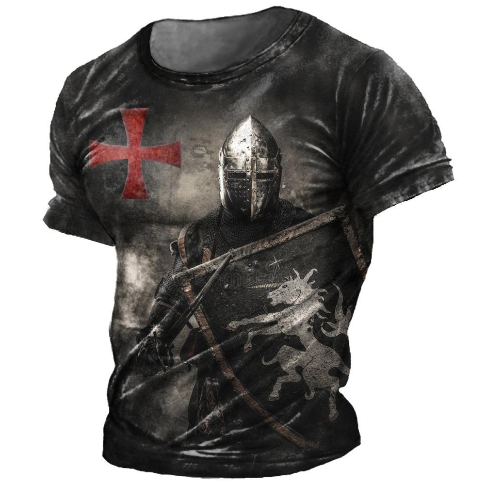 Retro Ritter Templer Druck männer T-shirts Sommer Lose Polyester Kurzarm Männlich Tops Crusader Soldat Kleidung Bekleidung L Retro Ritter Templer Druck männer T-shirts Sommer Lose Polyester Kurzarm Männlich Tops Crusader Soldat Kleidung Bekleidung L von Joom DACH